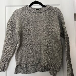 Theory Chunky Cable Knit Grey Merino Wool/Cotton S/M